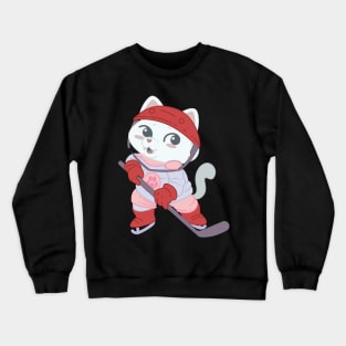 Hokey Cute Cat Player - Girl Kids gift graphic Crewneck Sweatshirt